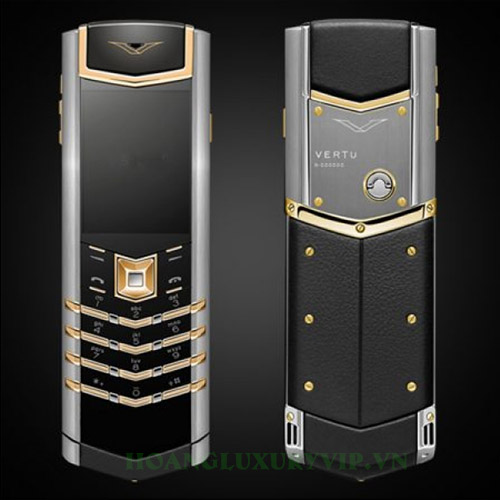 ĐIỆN THOẠI VERTU SIGNATURE S THÉP ĐIỂM VÀNG CHANH