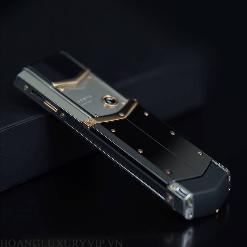 điện thoại vertu siganture s thép bóng điểm vàng hồng-3