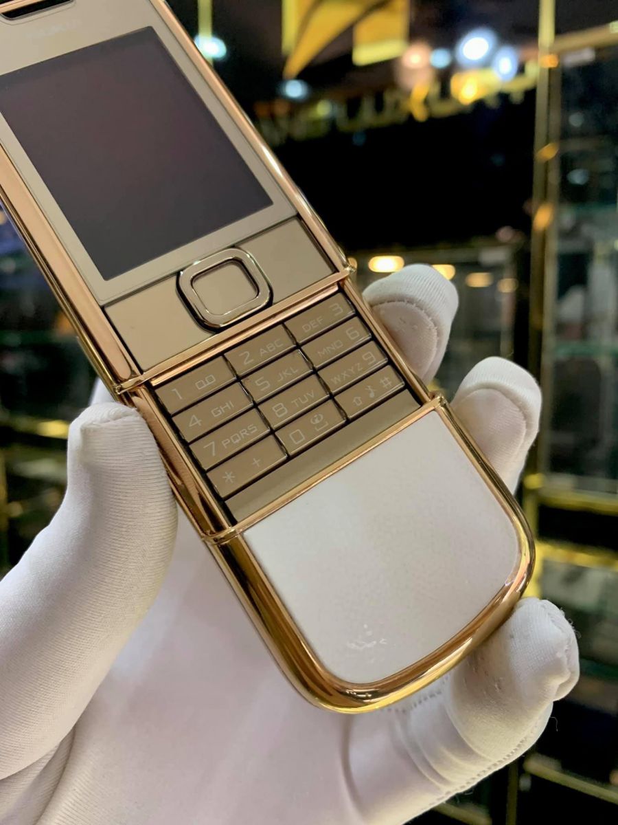 Nokia 8800 vàng hồng da trắng