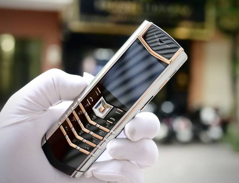 VERTU SIGNATURE S THÉP ĐIỂM VÀNG HỒNG