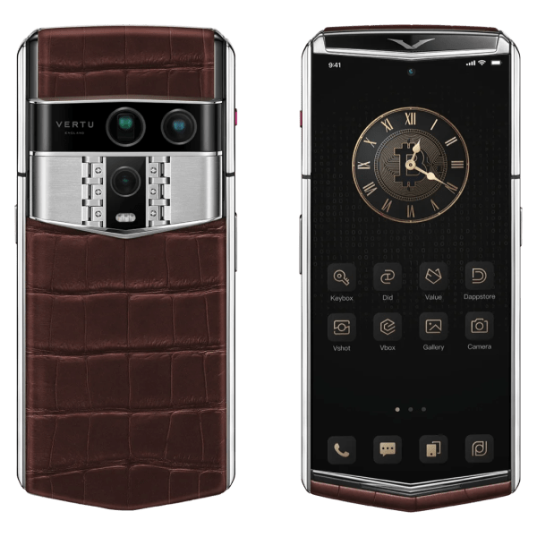 Vertu Agent Q Silver Advanced Set Amber Brown Alli 1TB