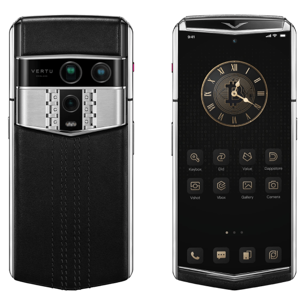 Vertu Agent Q Silver Regular Set Black Quilted Stitch (Pure Black) Calf 1TB