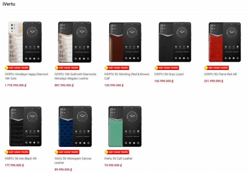 Dòng máy có giá bán thấp nhất của iVertu 5G có giá khởi điểm là 75 triệu đồng Dòng máy có giá bán thấp nhất của iVertu 5G có giá khởi điểm là 75 triệu đồng
