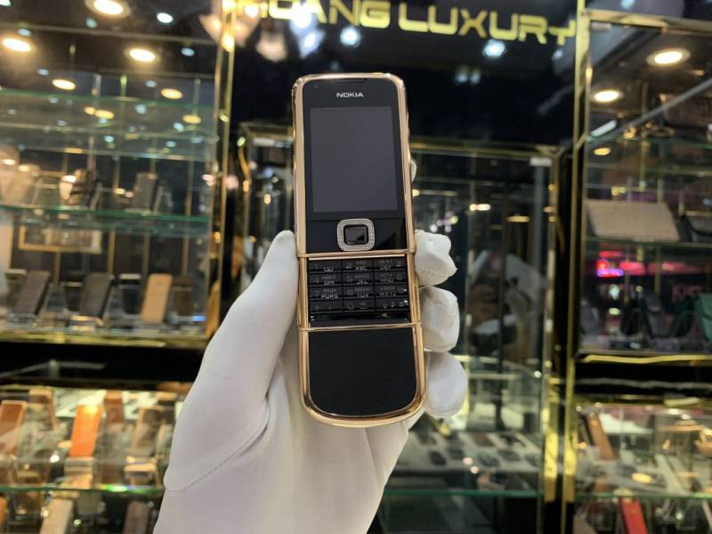 NOKIA 8800 VÀNG HỒNG DA ĐEN ĐÁ VIỀN