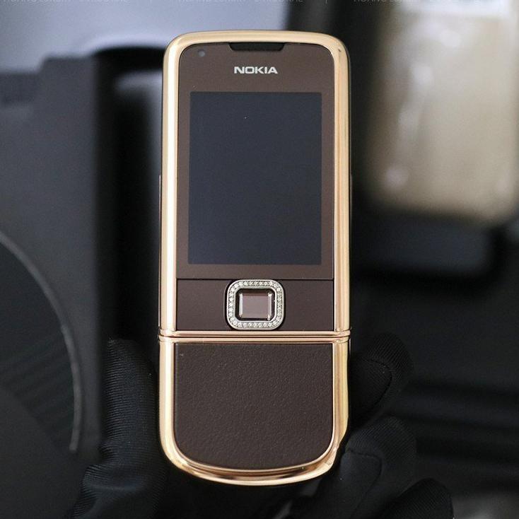 NOKIA 8800 VÀNG HỒNG DA NÂU VIỀN ĐÁ