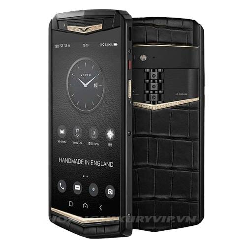 Vertu Aster P Black Alligator Gold Diamond New 2022| Vertu chính hãng