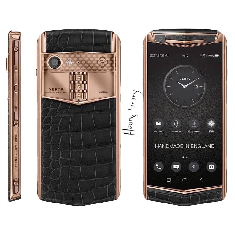 Vertu Aster P Rose Gold Alligator New - Vertu chính hãng