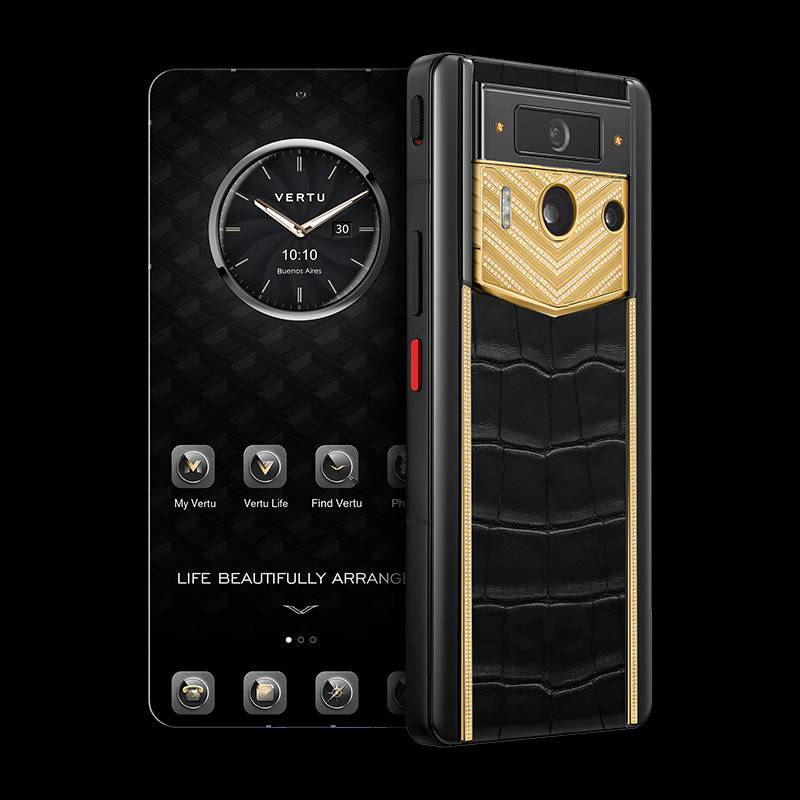 METAVERTU 2ND GENERATION LUXURY CUSTOM MADE GOLD WITH DIAMONDS ALLIGATOR BLACK