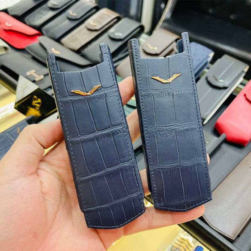 Bao Vertu da cá sấu xanh Navy