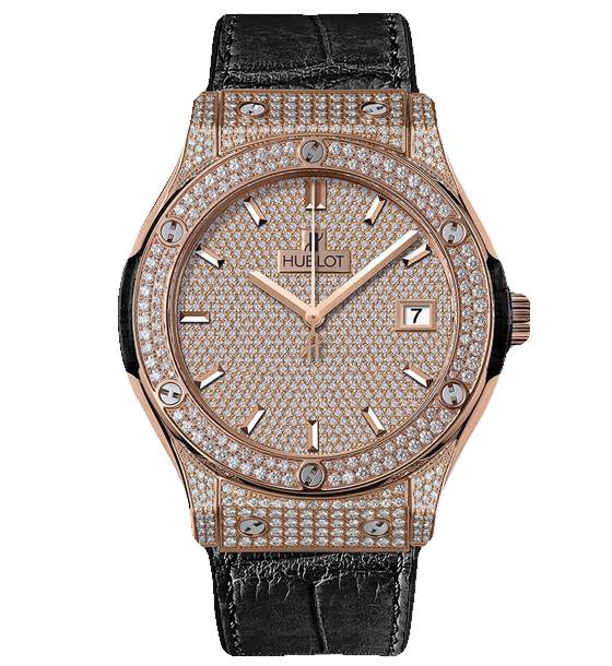 ĐỒNG HỒ HUBLOT CLASSIC FUSION KING GOLD FULL PAVÉ