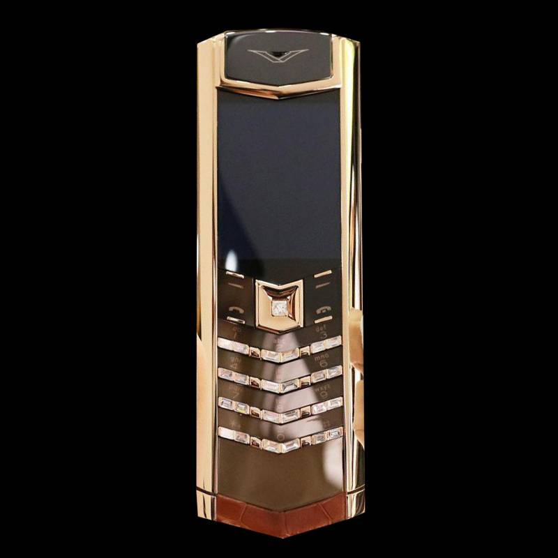 VERTU SIGNATURE S ROSE GOLD DIAMOND DLC ALIGATOR