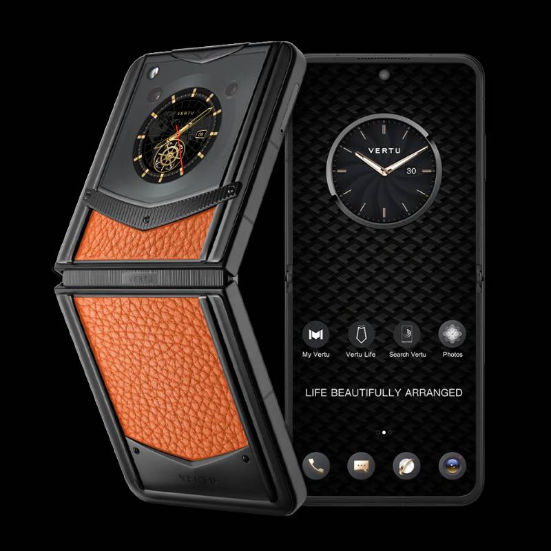 VERTU IRONFLIP PRE-ORDER DAWNING ORANGE CALFSKIN