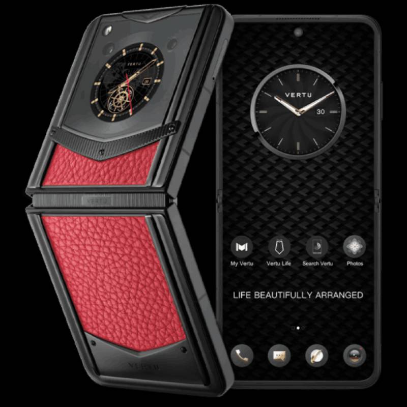 VERTU IRONFLIP RASPBERRY RED CALF BES FEE
