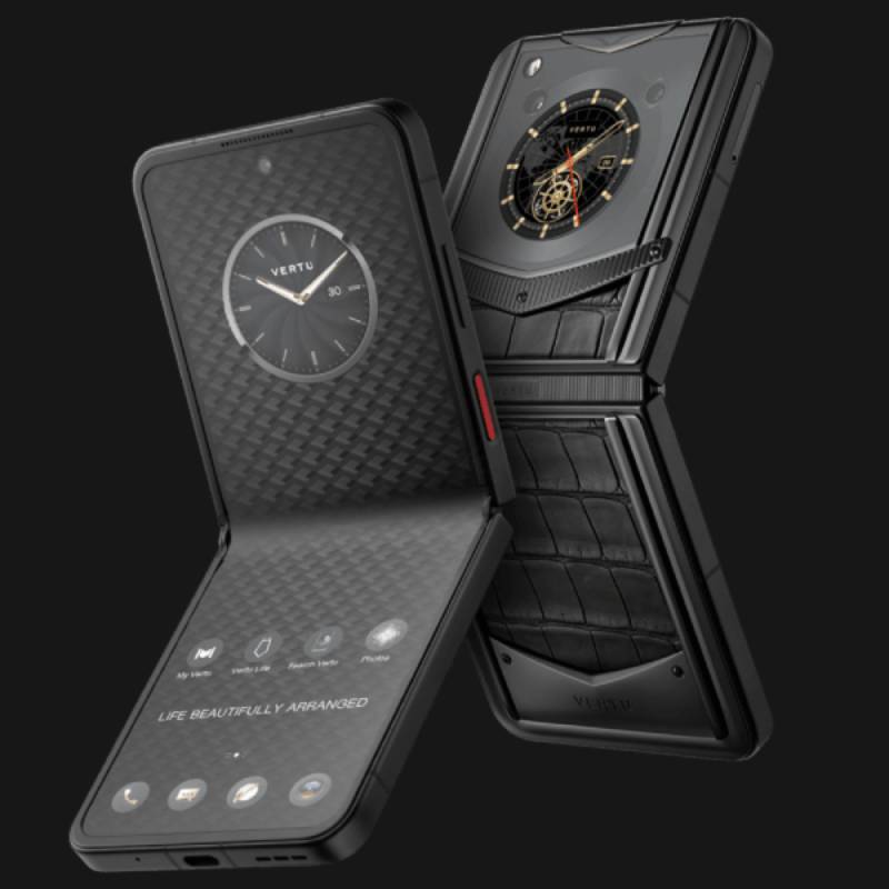 VERTU IRONFLIP BASALT BLACK ALLI BES FEE ALLIGATOR SKIN