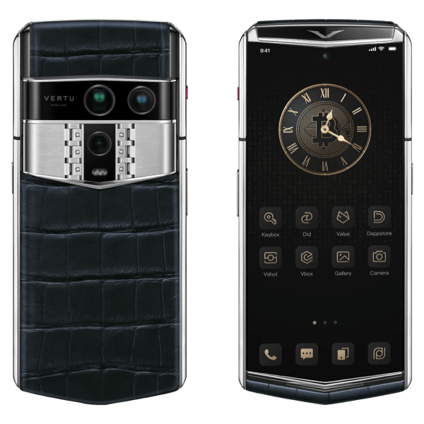 Vertu Agent Q Silver Advanced Set Navy Blue Alli 1TB