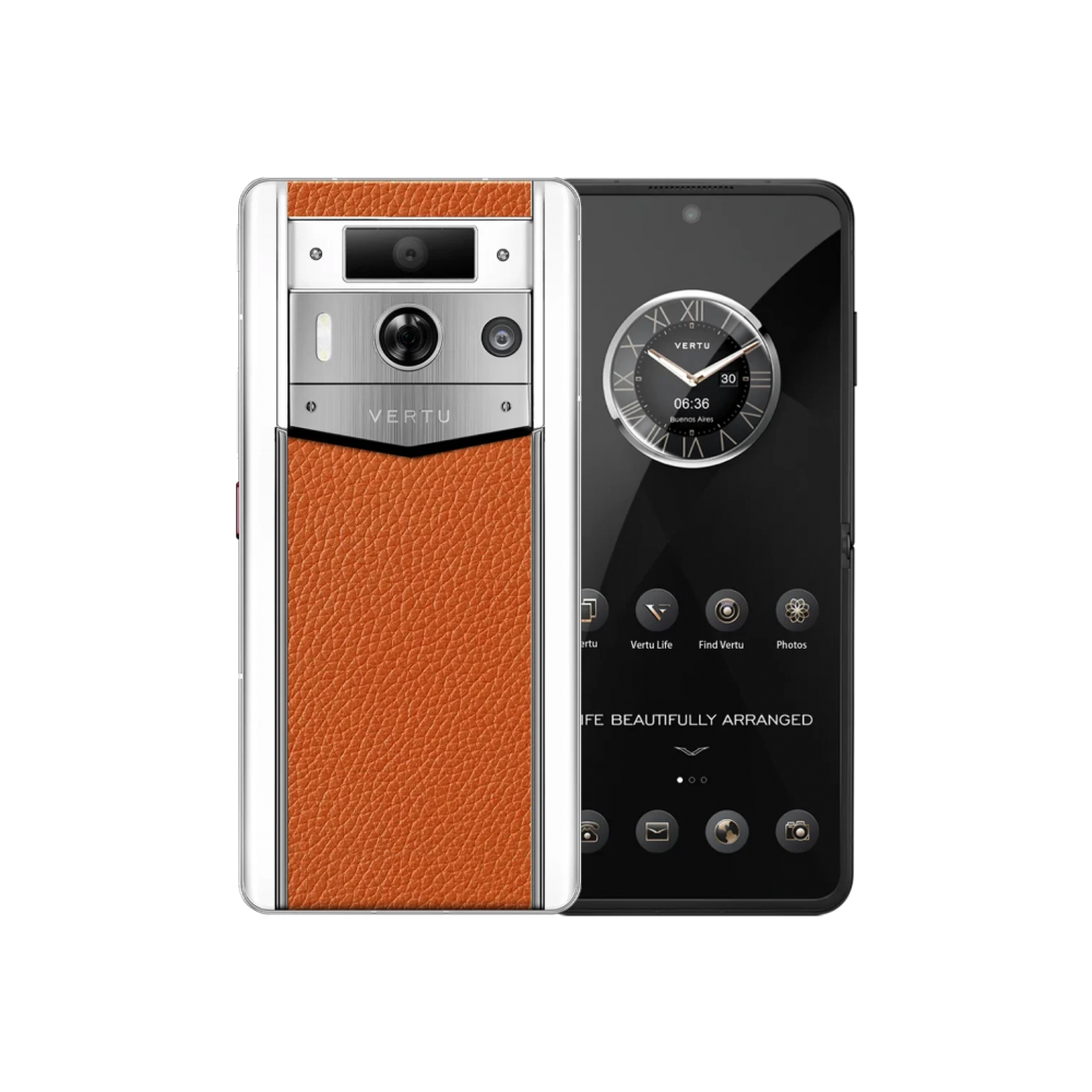 Metavertu 2 Max Screen White Calfskin Web3 AI Phone – Orange
