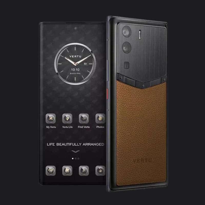 META VERTU FRAMELESS CALF LEATHER BROWN