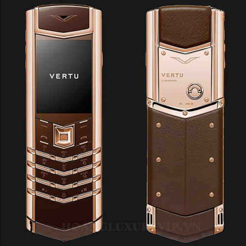 VERTU SIGNATURE S ROSE GOLD CHOCOLATE ALLIGATOR DIAMOND