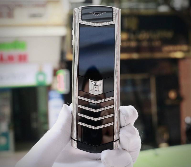 VERTU SIGNATURE S STEEL STAINLESS MIX DIAMOND ALLIGATOR