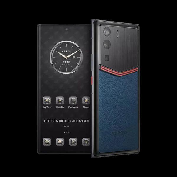 META VERTU ENAMELED CALF LEATHER BLUE